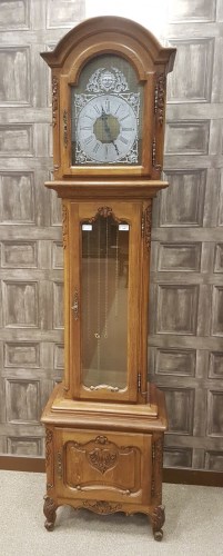 Lot 1440 - REPRODUCTION FRENCH LONGCASE CLOCK the domed...