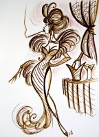 Lot 2348A - LAETITIA GUILBAUD, CHAMPAGNE BABE watercolour...