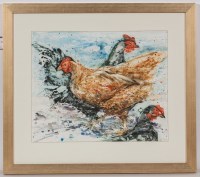 Lot 2349 - * SARAH MCLAREN, TWO HENS watercolour, signed...
