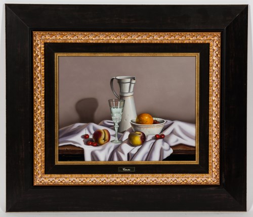 Lot 2305 - * CASAS, STILL LIFE WITH A COCKTAIL AND SOME...