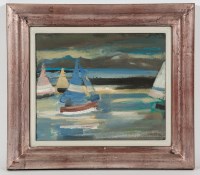 Lot 2362 - * JOAN RENTON RSW, YACHTS ON THE FORTH oil on...