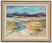 Lot 2376 - * ROBERT W BEGG, LANDSCAPE oil on canvas board,...