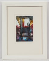 Lot 2416 - BRYAN EVANS, REFLECTIONS IN RED watercolour,...