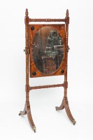 Lot 720 - 19TH CENTURY MAHOGANY CHEVAL MIRROR the oval...
