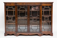 Lot 723 - LATE VICTORIAN BREAKFRONT BOOKCASE with four...