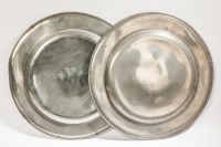 Lot 725 - TWO EARLY 19TH CENTURY PEWTER ALMS DISHES each...