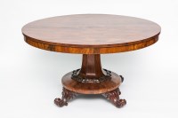 Lot 731 - WILLIAM IV ROSEWOOD CIRCULAR DINING TABLE on...