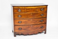 Lot 733 - EARLY 19TH CENTURY BOW-FRONTED MAHOGANY CHEST...