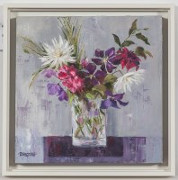 Lot 2386 - LYNNE JOHNSTONE, POSY OF PURPLES oil on canvas,...