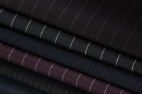 Lot 741 - SIX TYPES OF PINSTRIPED ENGLISH SUIT FABRIC...