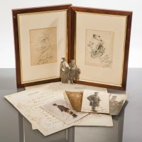 Lot 766 - HARRY LAUDER LETTERS AND FRAMED SELF PORTRAIT...