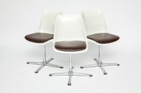 Lot 771 - THREE CENTA 'EUROPA' PLASTIC MOULDED CHAIRS...