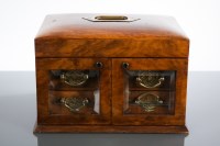 Lot 789 - WALNUT JEWELLERY CHEST glass fronted, with two...