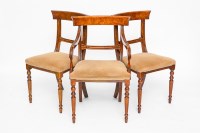 Lot 803 - BURR WALNUT DINING SUITE comprising a table,...