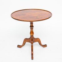 Lot 805 - LATE 19TH CENTURY BURR ELM TRIPOD TABLE with...