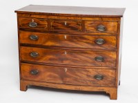 Lot 806 - EARLY 19TH CENTURY MAHOGANY BOW-FRONTED CHEST...