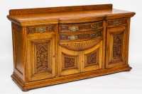 Lot 814 - EARLY 20TH CENTURY CARVED OAK SIDEBOARD with...