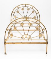 Lot 817 - VICTORIAN GOTHIC REVIVAL STYLE BRASS BED of...