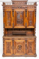Lot 822 - 19TH CENTURY JACOBEAN STYLE CARVED MAHOGANY...