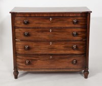 Lot 833 - VICTORIAN BOW-FRONTED MAHOGANY CHEST 105cm...