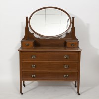 Lot 861 - LATE VICTORIAN CHEQUER STRUNG MAHOGANY BEDROOM...