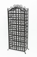 Lot 869 - DECORATIVE METAL WORK WINE RACK with arched...