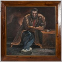 Lot 2412 - * DAVID S. GILCHRIST, THE THINKER oil on...