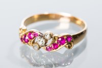 Lot 1638 - VICTORIAN RUBY AND DIAMOND RING set with...