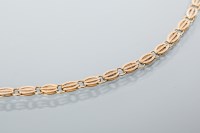 Lot 1644 - NINE CARAT GOLD CHAIN NECKLACE formed of...