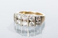 Lot 1655 - DIAMOND CLUSTER RING set with two rows of...