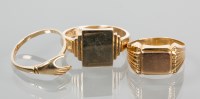 Lot 1684 - COLLECTION OF THREE GOLD RINGS comprising of...