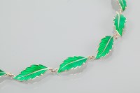 Lot 1685 - NORWEGIAN SILVER ENAMELLED NECKLACE formked of...