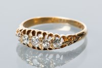 Lot 1707 - VICTORIAN DIAMOND FIVE STONE RING set with...