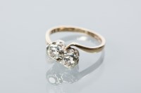 Lot 1709 - DIAMOND TWO STONE RING the two brilliant cut...