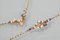 Lot 1714 - SAPPHIRE AND DIAMOND NECKLACE AND BRACELET SET...