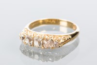 Lot 1772 - VICTORIAN STYLE DIAMOND FIVE STONE RING set...