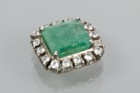 Lot 1801 - EMERALD AND WHITE SAPPHIRE CLUSTER PENDANT the...