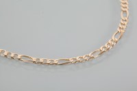 Lot 1847 - NINE CARAT GOLD FIGARO CHAIN NECKLACE marked...