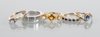 Lot 1867 - GROUP OF FIVE VARIOUS GEM SET RINGS including...