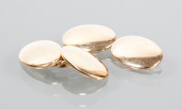 Lot 1925 - PAIR OF EIGHTEEN CARAT GOLD CUFFLINKS of oval...