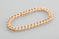 Lot 1931 - FIFTEEN CARAT GOLD CURB LINK BARACELET marked...