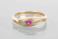 Lot 1943 - VICTORIAN RUBY AND DIAMOND RING set with a...