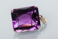 Lot 1944 - IMPRESSIVE AMETHYST AND DIAMOND PENDANT the...