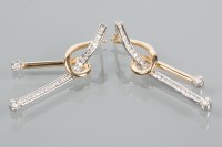 Lot 1954 - UNUSUAL PAIR OF DIAMOND DROP EARRINGS of bi...