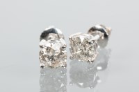 Lot 1987 - PAIR OF IMPRESSIVE DIAMOND STUD EARRINGS each...