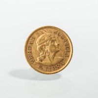 Lot 1498 - PERU HALF LIBRA GOLD COIN DATED 1907