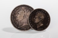 Lot 1505 - GEORGE IV SILVER CROWN DATED 1822 together...