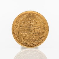 Lot 1516 - TURKISH ONE HUNDRED PIASTRES GOLD COIN