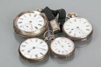 Lot 729 - COLLECTION OF FOUR SILVER POCKET WATCHES one...