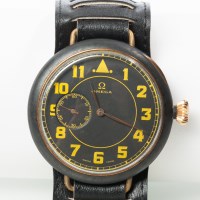 Lot 736 - OVERSIZED GENTLEMAN'S GUN METAL OMEGA...